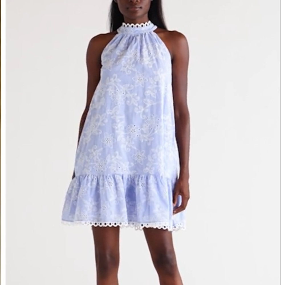 Eliza J Embroidered Eyelet Dress NWT